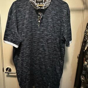 Blue Casual Button Down Shirt with Relaxed Fit